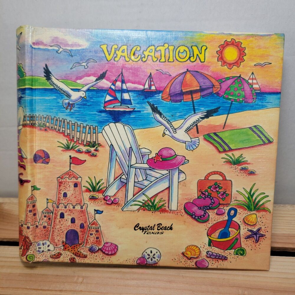 Crystal Beach Texas Vacation 4x6 Photo Album w/ Memo Area + Disc Holder